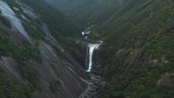 Senpiro Falls Wyspie Yakushima Zdjęcia Lotnicze — Wideo stockowe