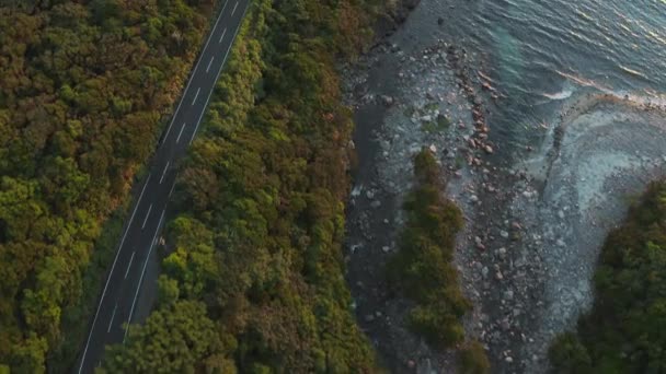 Yakushima Coast Road Cove Vista Aérea Atardecer Japón — Vídeos de Stock