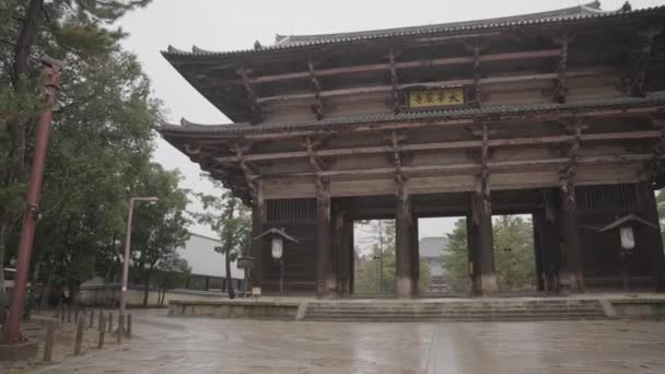 Portão Todaiji Vazio Nara Japão Depois Que Turismo Bloqueado Devido — Vídeo de Stock