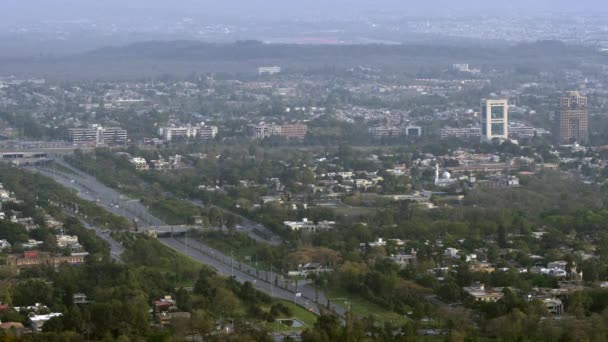 Closeup Shot Cars Driving Highway Urban Islamabad City Pakistan — Stock Video