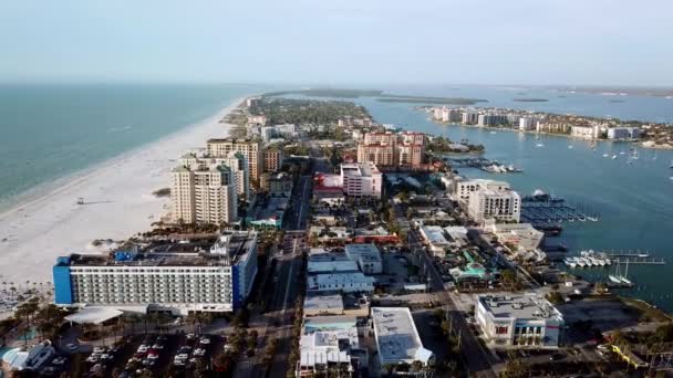 Clearwater Florida Clearwater Beach Florida Flygfoto — Stockvideo