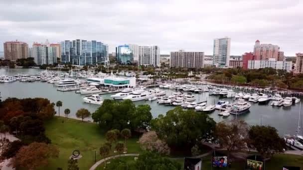 Сарасота Флорида Sarasota Fla Aerial — стоковое видео