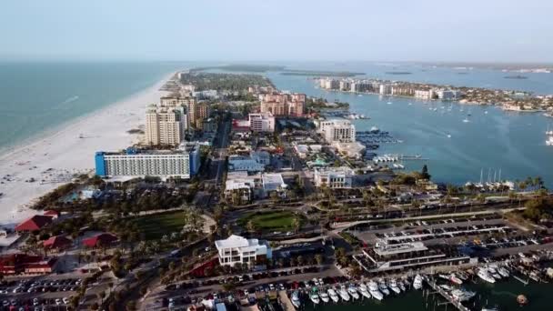 Aerial High Shot Clearwater Beach Florida Clearwater Florida — стокове відео
