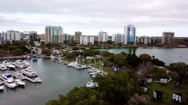 Marina Flyover Sarasota Florida — Vídeo de Stock