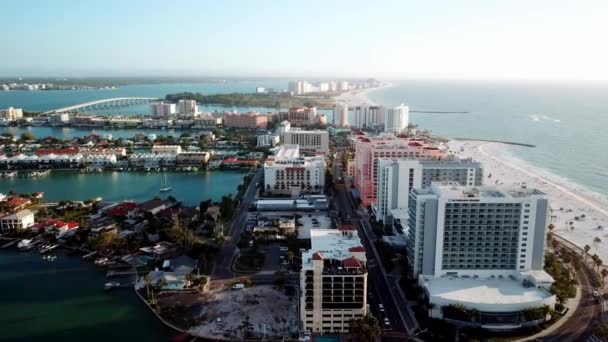 Clearwater Floryda Clearwater Beach Aerial — Wideo stockowe