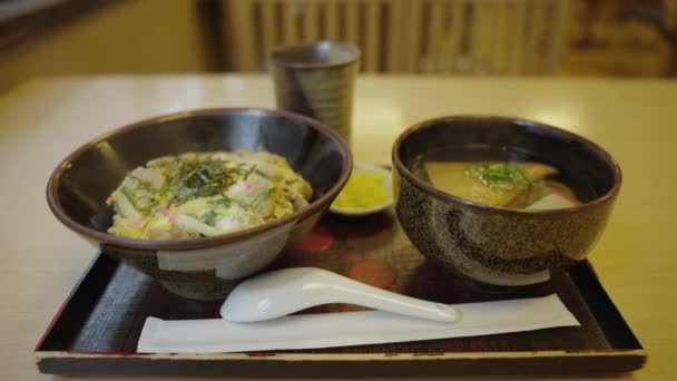 Удон Донбурі Японська Вечеря Ресторані — стокове відео