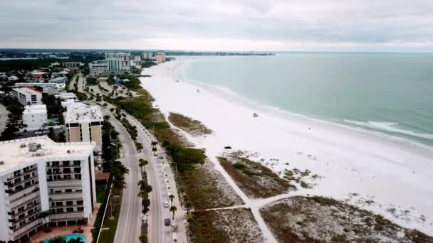 Lido Key Beach Aerial Tilt Sarasota Florida Lido Kulcs — Stock videók