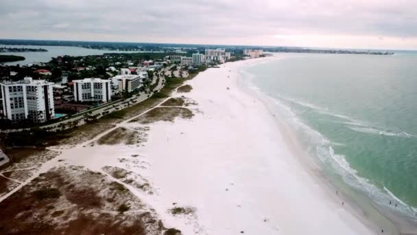 Белые Пески Пляжа Лидо Лидо Вблизи Сарасоты Флориды — стоковое видео