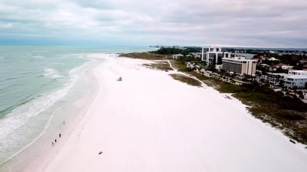 White Sand Beach Lido Beach Lido Key Nära Sarasota Florida — Stockvideo