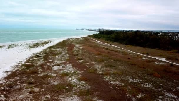 Empuje Aéreo Lido Beach Lido Key Cerca Sarasota Florida — Vídeos de Stock