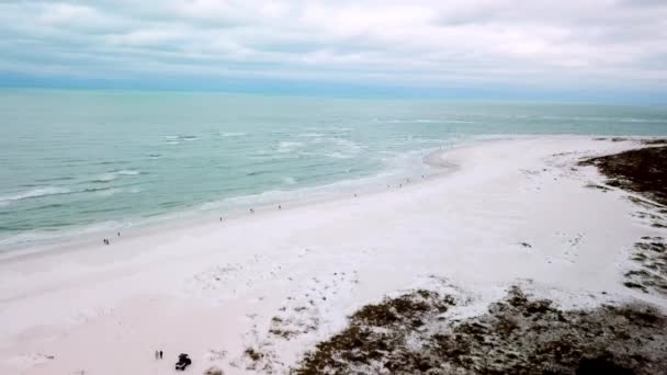 Пляж Aerial Tilt Lido Лидо Сарасота Флорида — стоковое видео