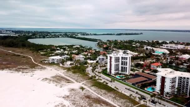 Hoch Über Dem Lido Beach Auf Lido Key Der Nähe — Stockvideo