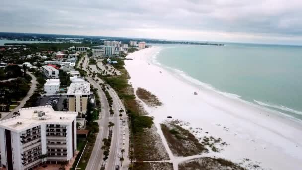 Fila Altas Elevações Longo Lido Beach Lido Key Sarasota Florida — Vídeo de Stock