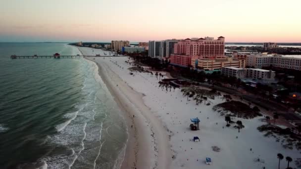 Sunrise Clearwater Beach Clearwater Florida Aerial — Vídeo de Stock