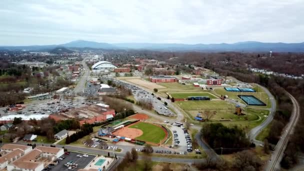 Aérea Johnson City Tennessee East Tennessee State University Etsu — Vídeo de stock