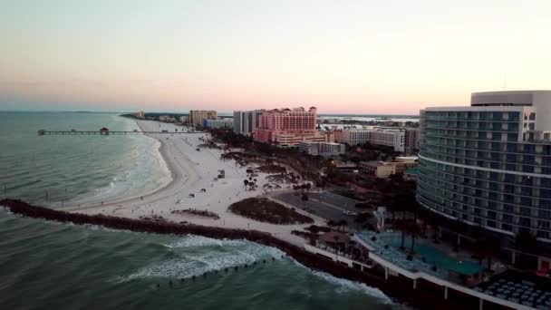 Sunrise Aerial Clearwater Beach Florida — Stock video