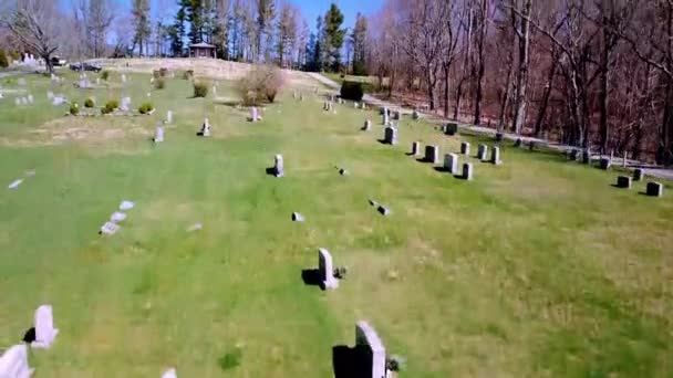 Aerial Graves Tombstone Cemetery — Stock Video