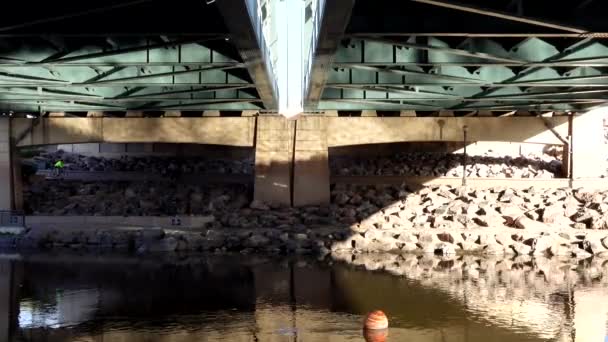 Denver Uitzicht Het Centrum Van Het Riverfront Park — Stockvideo