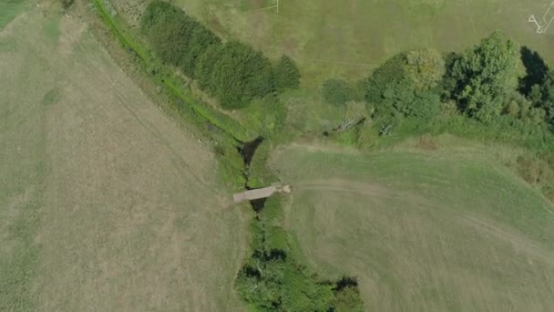 Rio Britânico Mede Seu Caminho Através Campos Verdes Parques — Vídeo de Stock