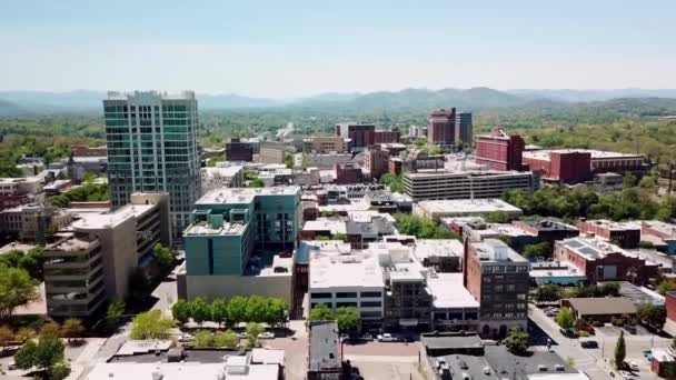 Asheville Asheville Βόρεια Καρολίνα Aerial Push — Αρχείο Βίντεο