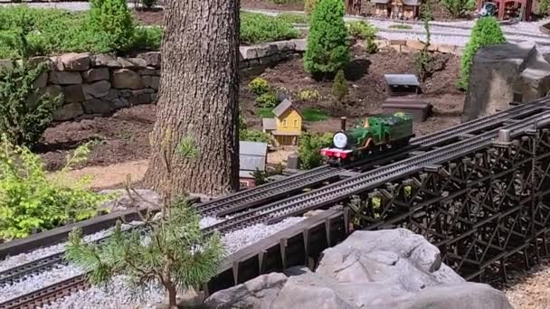 Model Trains Model Train Set Thomas Tank Engine — Stock Video