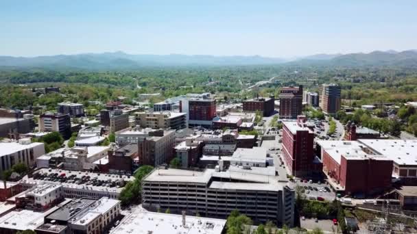 Asheville Asheville North Carolina Skyline Aerial — Vídeos de Stock