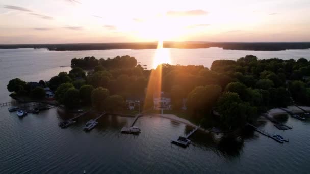 Fångad Antenn Vid Normansjön North Carolina Normansjön — Stockvideo