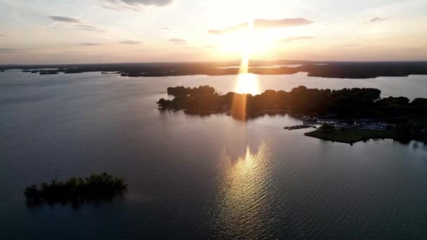 Zachycen Letecký Jezero Norman Severní Karolína Lake Norman — Stock video