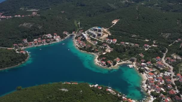 Korcula Hırvatistan Daki Zrnovo Köyünün Resimli Görüntüsü Hava Çekimi — Stok video