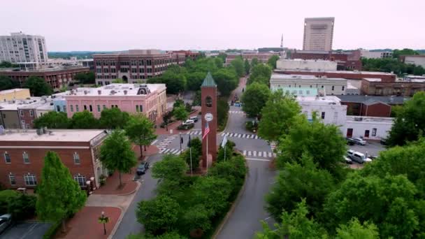 Wide Aerial Pullout Spartanburg Spartanburg South Carolina — Stockvideo