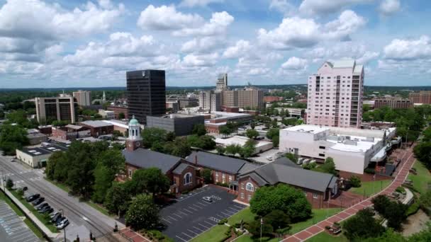 Aerial Pullout Augusta Georgia Skyline — Stockvideo