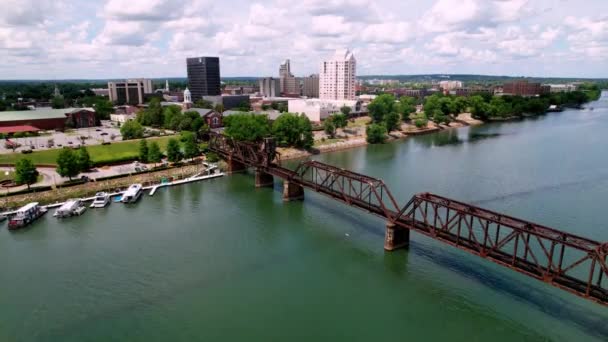 Letecký Naklápěcí Augusta Georgia Skyline — Stock video