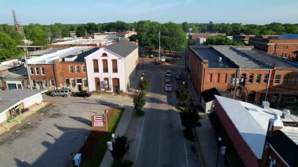 Downtown Abbeville Abbeville South Carolina Aerial — стокове відео