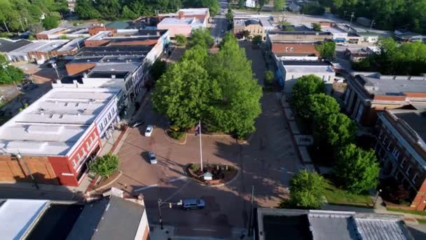 Маленький Городок Америка Aerial Abbeville Abbeville South Carolina — стоковое видео