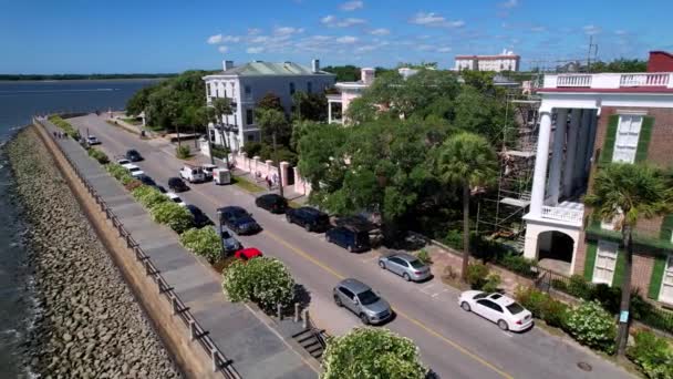 Charleston Charleston Güney Carollina Daki Battery Boyunca Evler — Stok video