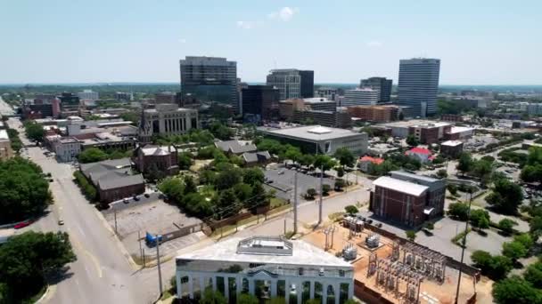 Langsamer Push Columbia Skyline Columbia South Carolina — Stockvideo