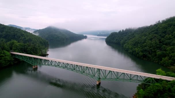 Butler Bridge Flyover Watauga Lake Tennessee Tva Reservoir East Tennessee — Stockvideo