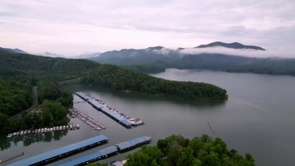 Empuje Aéreo Marina Lago Watauga Este Tennessee Muy Lejos Kingsport — Vídeos de Stock