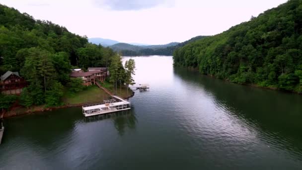 Lago Watauga Nel Tennessee Orientale Con Immobiliare Lungo Rive — Video Stock