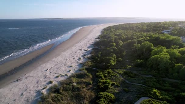 Strand Längs Sullivans Nära Charleston — Stockvideo