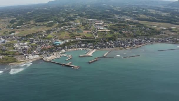 Θάλασσα Της Ιαπωνίας Κατά Μήκος Του Νομού Τοτόρι Αεροφωτογραφία Του — Αρχείο Βίντεο