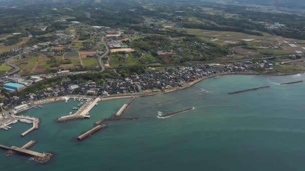 Αεροφωτογραφία Του Tottori Περιοχή Daisen Αγροτική Ιαπωνική Ακτογραμμή — Αρχείο Βίντεο