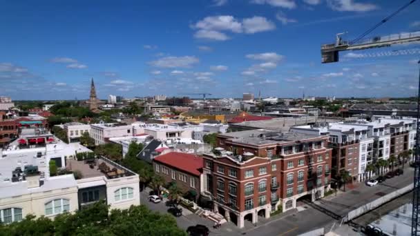 Charleston Charleston South Carolina Cranes Konstruksi Pembangunan Baru — Stok Video