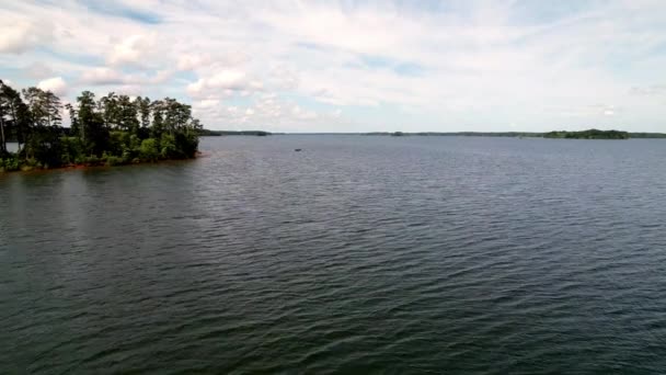 Lake Strom Thurmond Reservoir Clark Hill Lake Savannah River Anerial — Stock video