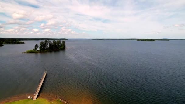 Clarks Hill Reservoir Lake Strom Thurmond Aerial — Stock video