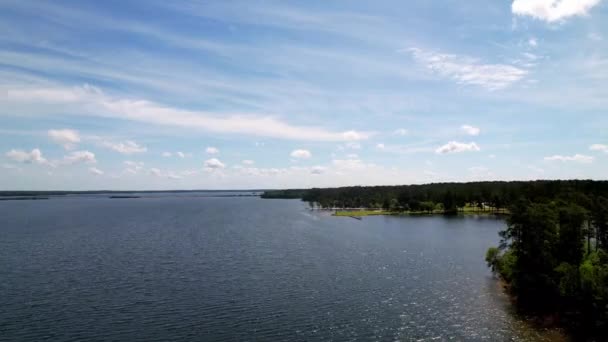 Air Tilt Lake Strom Thurmond Podél Řeky Savannah Clark Hill — Stock video