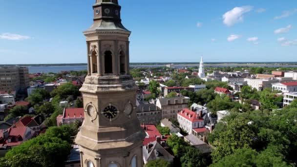 Charleston Charleston South Carolina Aerial Pullout Kostela Filipa — Stock video