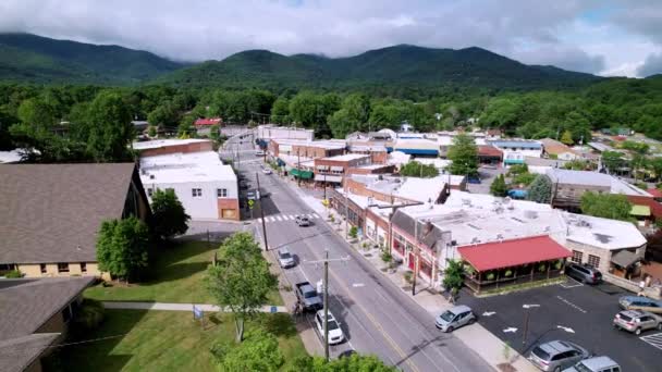 Black Mountain Black Mountain North Carolina Slow Aerial Push Hometown — Stock Video