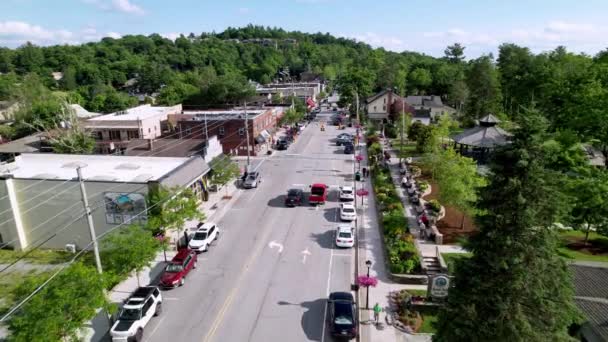 Aerial Push Main Street Στο Blowing Rock Blowing Rock Βόρεια — Αρχείο Βίντεο
