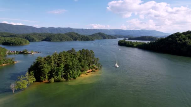 High Aerial South Holston Lake Perto Bristol Virginia Tennessee Johnson — Vídeo de Stock